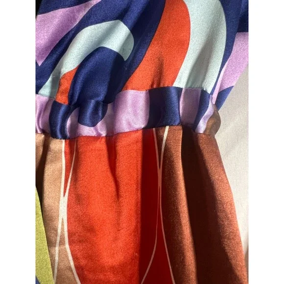 Alice & Trixie Dress Silk Tie Front Retro Bell Sleeves Tunic Dress XS - Picture 4 of 11